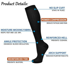 Compression Socks 3 Pairs Leg Support Stockings Pain Relief Fr Men Women S-XXL