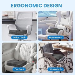 Seat Cushion – Memory Foam Cushion for Office Chair, Car Seat, Airplane, Blea…