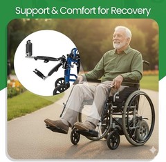 HealthLine Wheelchair Elevating Legrests with Padded Calf Pads 1 Pair