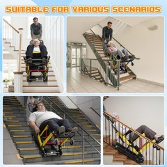 Electric Stair Climbing Chair Foldable Emergency Stair Lift Wheelchair 200W