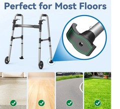Loyoda Folding Walker with 2 Skis and 5″ Wheels, Lightweight Walkers for Seniors