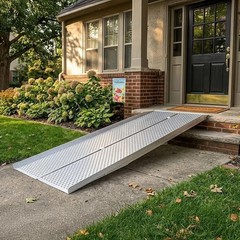 Portable Aluminum Ramp 800 lb Capacity Mobility Scooter Power Chair Access New