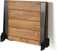Seachrome Slimline Natural Teak Wood Folding Shower Bench Seat