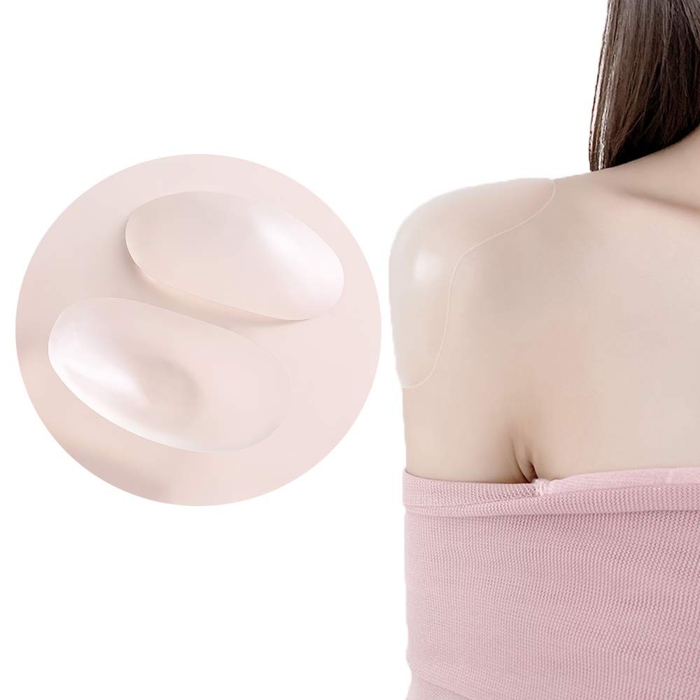 3 Pairs Anti Slip Large Soft Silicone Shoulder Pads Transparent Women Clothes
