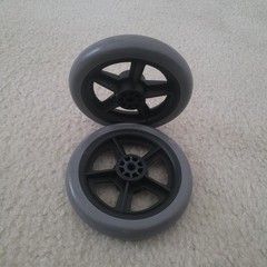 Folding Walker Wheels (1 pair), 5 inches with hardware, Fits on most of Walkers.