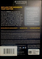 Audien Hearing Atom X Rechargeable OTC Hearing Aids ,48 hr Battery, Bluetooth
