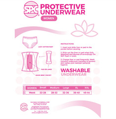 Lady Protective Panties Bladder Control Incontinence Virgin Cotton SPC Washable