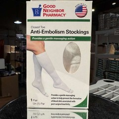GNP Closed Toe Anti-Embolism Stockings, 15-20 mmHg (Size: 2XL) White