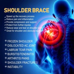 Double Shoulder Support Brace Torn Rotator Cuff Compression Sleeve Pain Relief