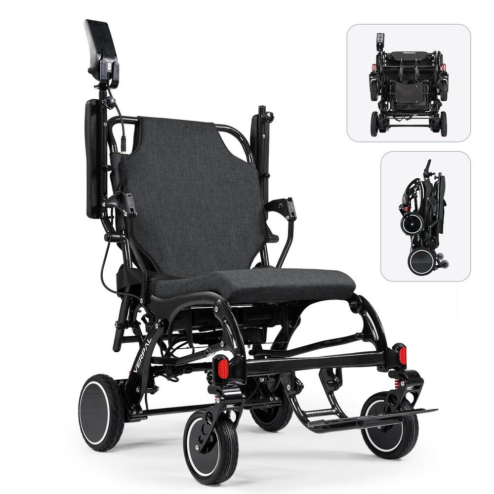 Two Battery 500W Carbon Fiber Electric Wheelchairs For All Terrain Airline