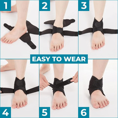 Bodyprox Ankle Support Brace, Breathable Adjustable Wrap, 1 Pack | for Men