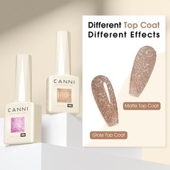 Canni Gel Polish Glitter Gel Nail Polish Set 8 Colors Champagne Silver Rose