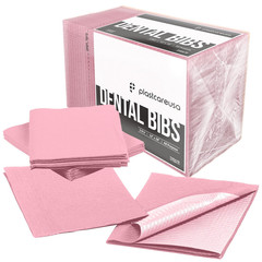 Pink Disposable Dental Bibs 13″X18″ – 3 Ply Waterproof Tattoo Bib Sheet for Pati