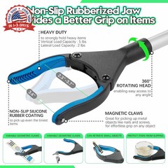 36 Inch Foldable Grabber Reacher Tool Heavy-Duty Rotating Jaw Magnetic Tip for E