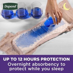 64 Count Depend Night Defense Adult Incontinence & Postpartum Bladder Leak Small
