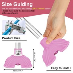Self Standing Quad Cane Base Replacement 3/4 Inch 19mm Rubber Foot Light Pink