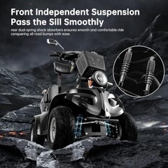 1000W 4 Wheel Heavy Duty Senior Mobility Scooter 60V/20A 500lbs 31 Miles 15MPH