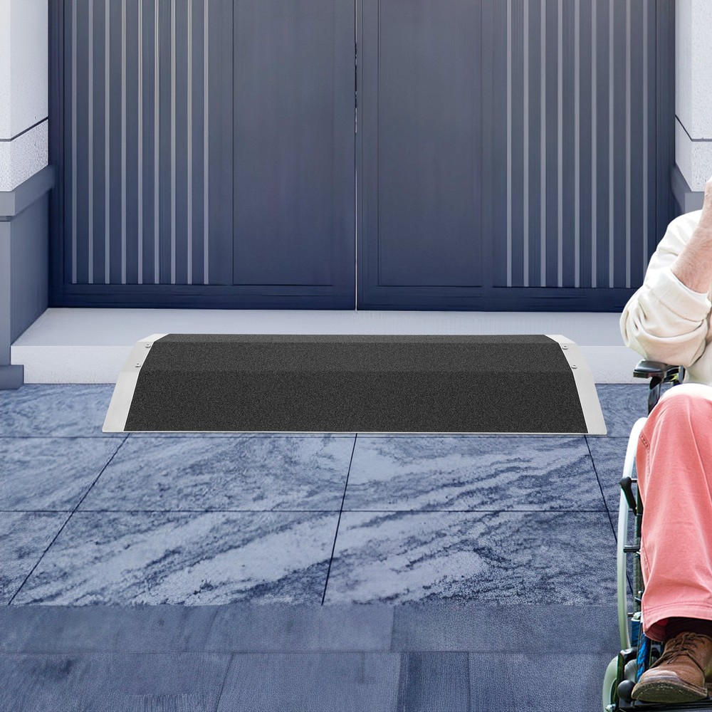 80×40 cm Wheelchair Ramp Door Threshold Aluminium Alloy Safety Non-Slip Ramp