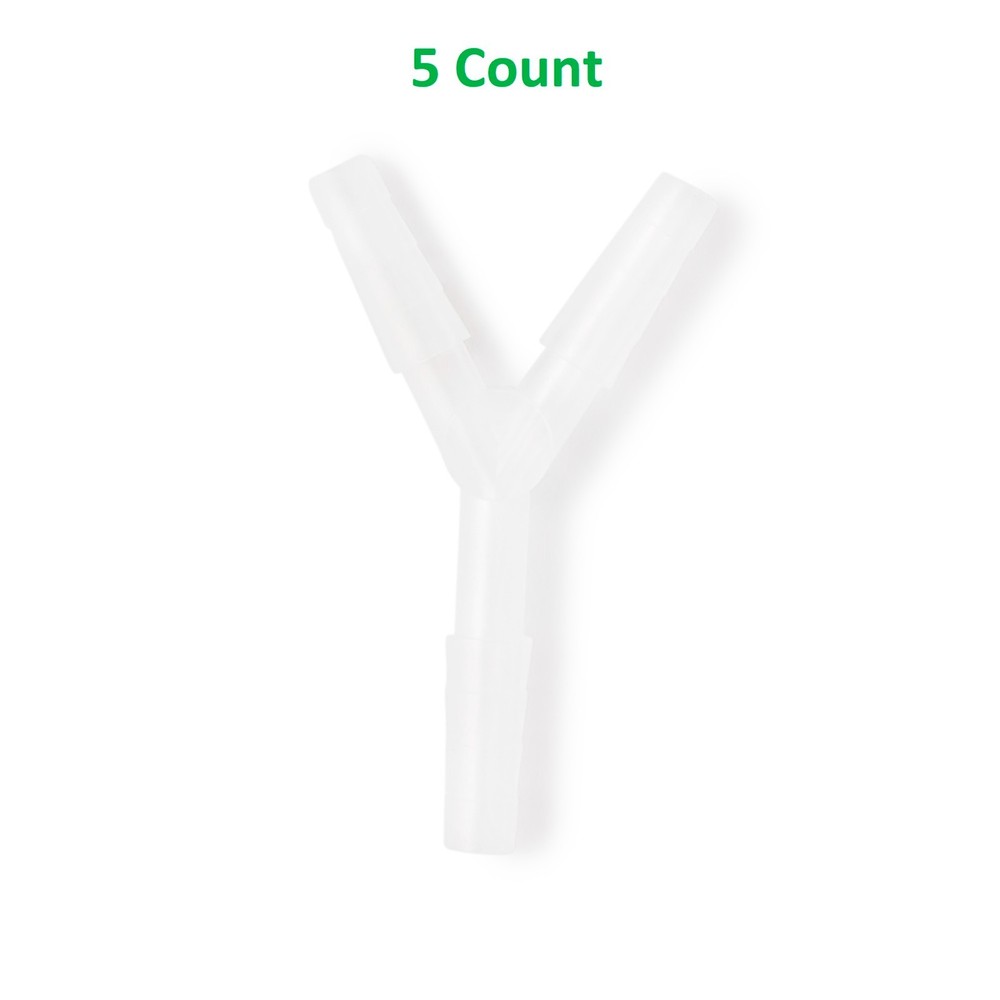 Y Tubing Connector for Oxygen Tubing / Suction Tubing, Y shape Connector, 5 Pack