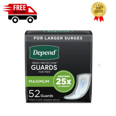 Incontinence Guards/Bladder Control Pads for Men, Maximum, 52 Count, Free Ship