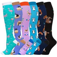 Compression Socks Women and Men, 20-30mmHg, Best for Medium, 6 Pairs Mix E