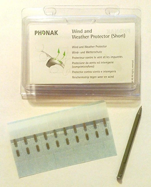 PHONAK Wind and Weather Hearing Aid Microphone Protector Short Filter USA 2 Pack
