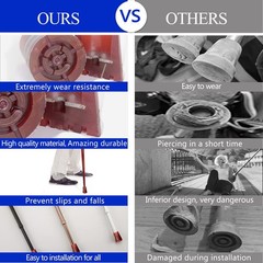 7/8″ Ultra Durable Cane Tips with Metal Insert, Heavy Duty Crutch Accessories…