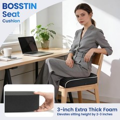 Extra Large Office Chair Cushion (19″x17″x3″), Seat Cushion with Honeycomb Me…