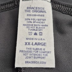 Bracesox XX Large Knee Undersleeve Prevents Irritation Chafing. NEW.