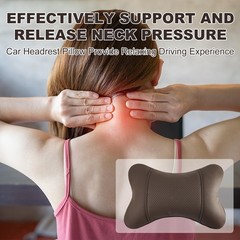 Car Neck Pillow 7×11 Inches PU Leather 3.2″ Thick – Ergonomic Headrest for Pain