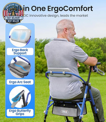 Walkers for Seniors, Z11 Rollator Walker with Seat, Max 380 Lbs, Avant Walkers w