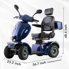 1000W 4 Wheels Mobility Scooters 500lbs Capacity 48V/20A 33 Miles Seniors Adults