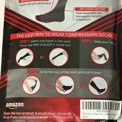 Bams Bamboo Compression Toeless Socks Black Lot Of 3 Plus Size (3XL) Open Toe