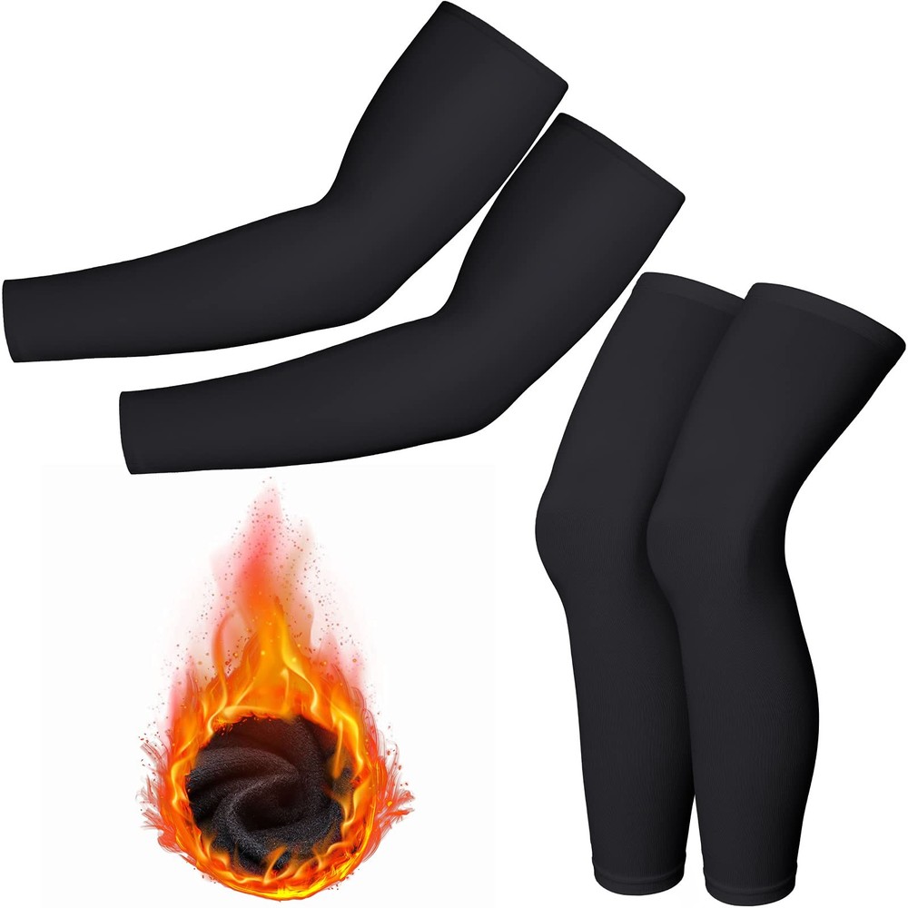 4 Pcs Thermal Arm Warmer Cycling for Men Full Length Warmers Arm Sleeves Leg …