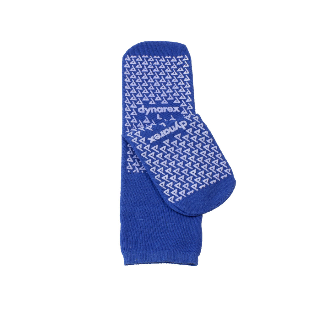 4 Pairs Large Dark Blue Double Sided Anti-Slipper Socks, Non Skid Hospital 2192&