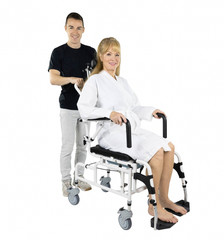 Reclining Shower Commode Transport Chair