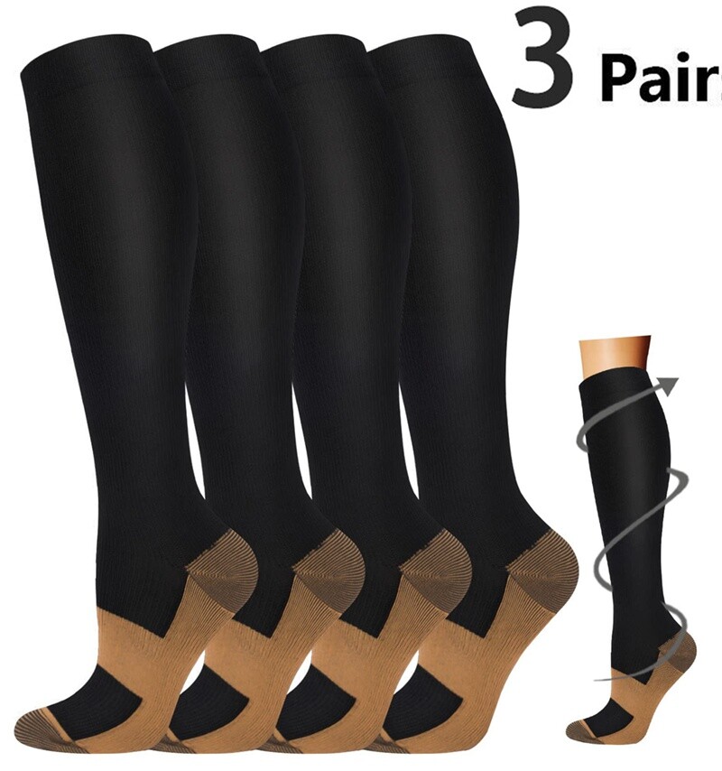 3x Compresssion Socks For Men and Women Neuropathy Swollen Bariatric Lymphedema