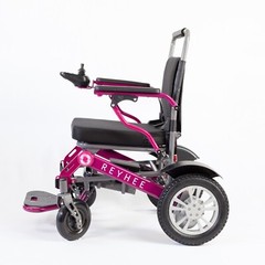 Purple Foldable Electric Wheelchair 300 lb Capacity In Home Warranty 15 mile