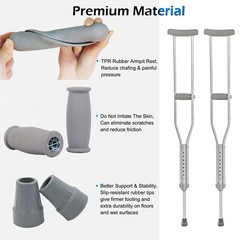 Crutch Pads and Caps Set (6 Pcs) – Comfort Padding for Armpits and Hand Grips…