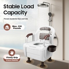 Bedside Commode, Adult Potty Chair Load 330lb for Seniors Elderly & Others