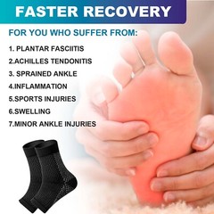 Plantar Fasciitis Compression Socks- 30-35 mmHg Open Toe Sleeves for Foot Relief