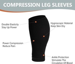 15-20mmHg Plus Size Compression Leg Sleeves for Men & Women – Wide Calf Support
