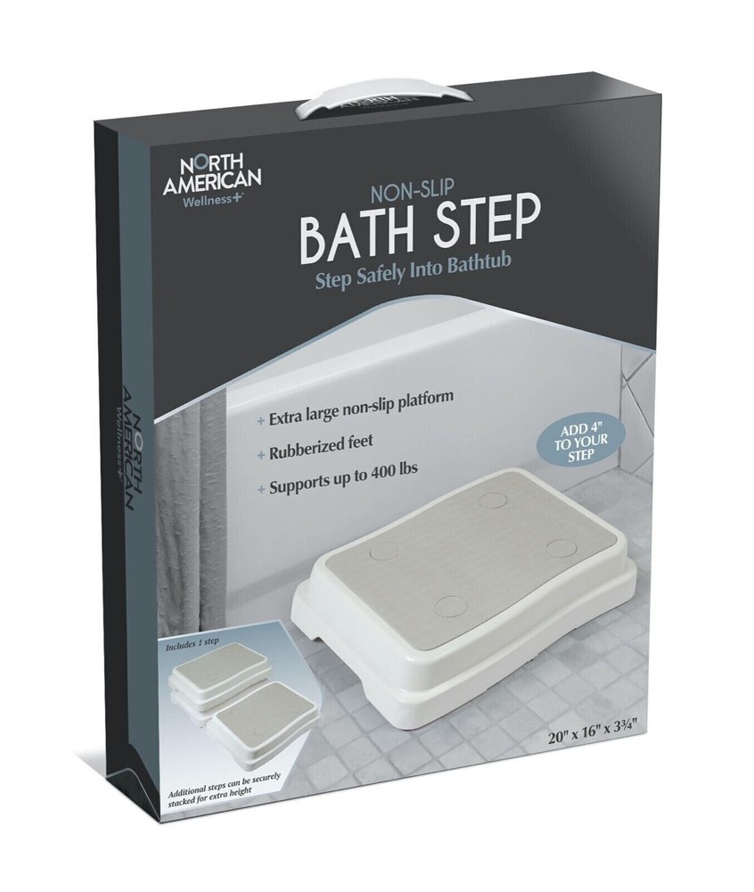Slip Resistant 4″ Bath Step, Extra Large Stackable Platform for Bathtub Bathroom