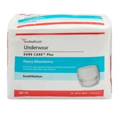 Cardinal Sure Care Plus Protective Underwear – S-M, Pack of 20