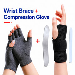 Wrist Support Brace & Compression Glove Kit – Carpal Tunnel, Arthritis Relief