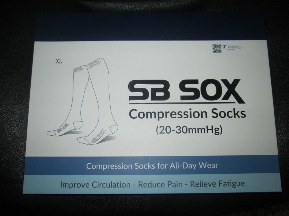 sb sox compression socks 20-30mmhg for men 3 new pair xl