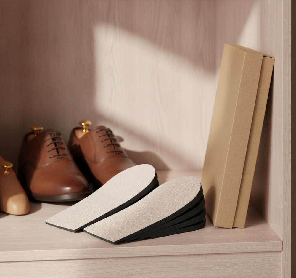Adjustable Heel Lifts, 1 Pair, 4 Layers, Medium, Beige, Shoe Lifts