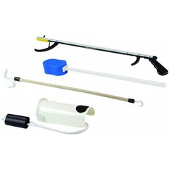 FabLife Hip Kit with 26″ Reacher, Contoured Sponge, Formed Sock Aid, 24″ Dressin
