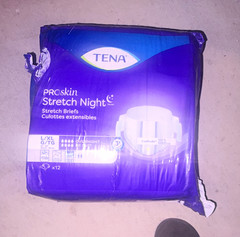 TENA PROskin Stretch Night Incontinence Briefs L/XL Overnight Purple 12 Ct