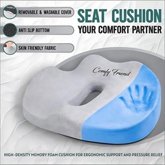 ComfyFriend Patented Ultimate Comfort X-Large Gel Infused Memory Foam Cushion